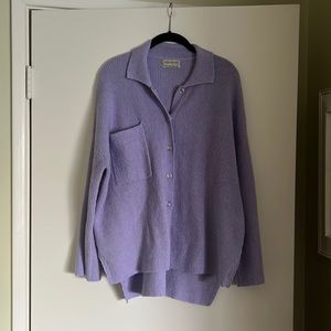 Ribbed Lavendar Cardigan